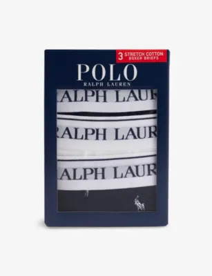 POLO RALPH LAUREN Pack of three branded cotton-blend stretch-jersey boxers
