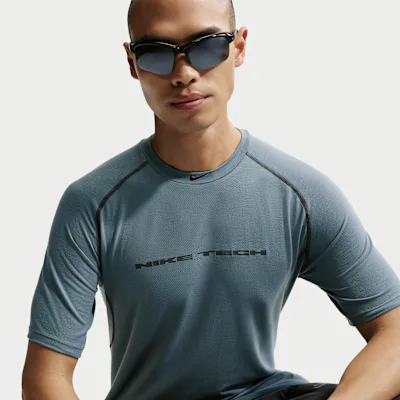 Nike Tech Men's Dri-FIT Short-Sleeve Top - Mineral Slate/Black Spruce/Black
