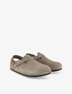 BIRKENSTOCK Tokio logo-embossed flat suede clogs - EUR 43 / 9 UK MEN in TAUPE, additional product view 3