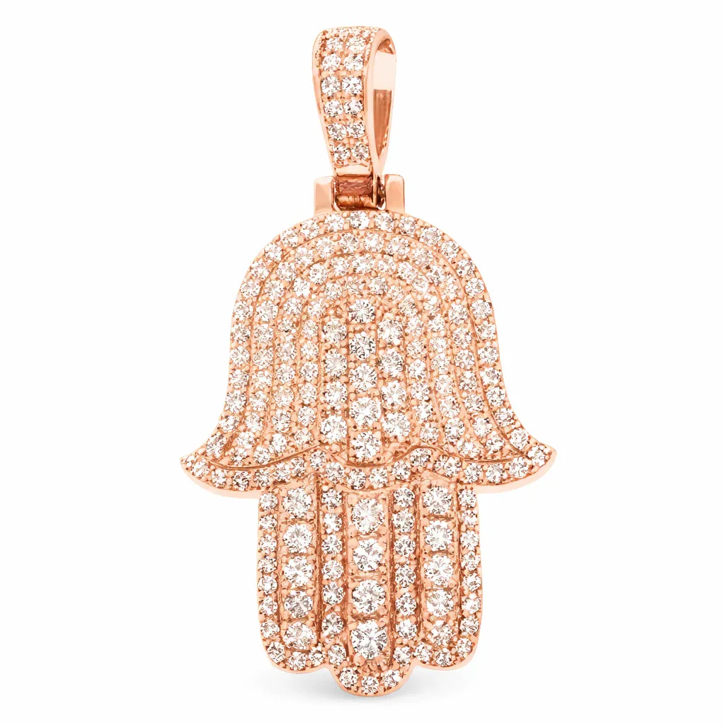 ANNA - CONSCIOUS DIAMONDS 14K Gold Diamond Hamsa Pendant 65843 in Rose Gold – Pendant