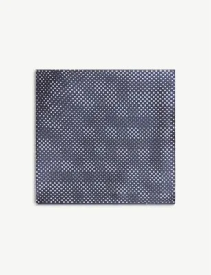 ETON Polka-dot silk pocket square - LIGHT BLUE detail 3