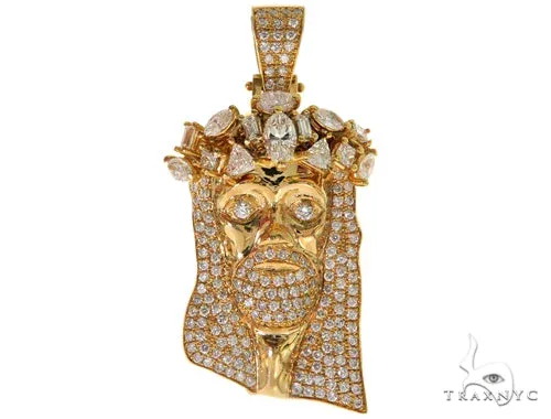 RINA - For Him FACTORY 14K Yellow Gold Prong Diamond Jesus Pendant 57217 in Rose Gold – Pendant