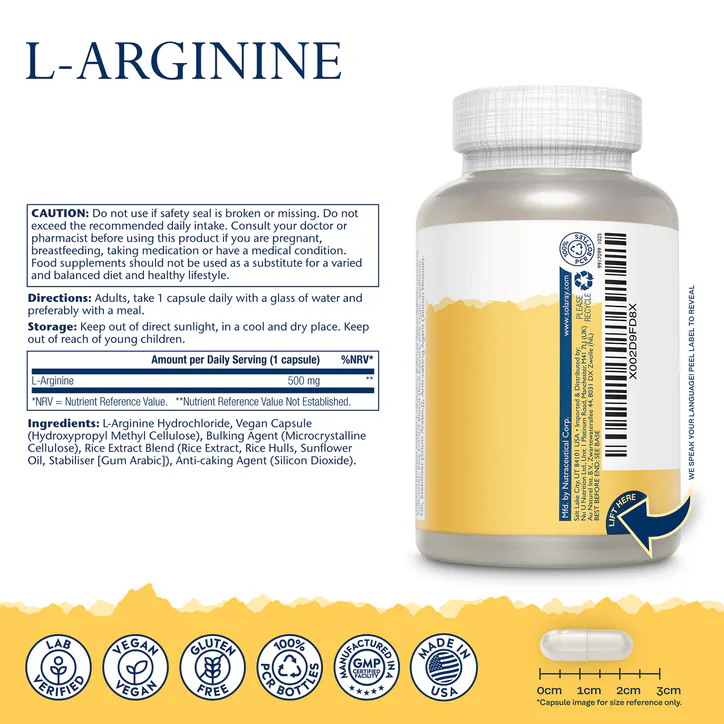 Solaray L-Arginine 100 Capsules detail 2