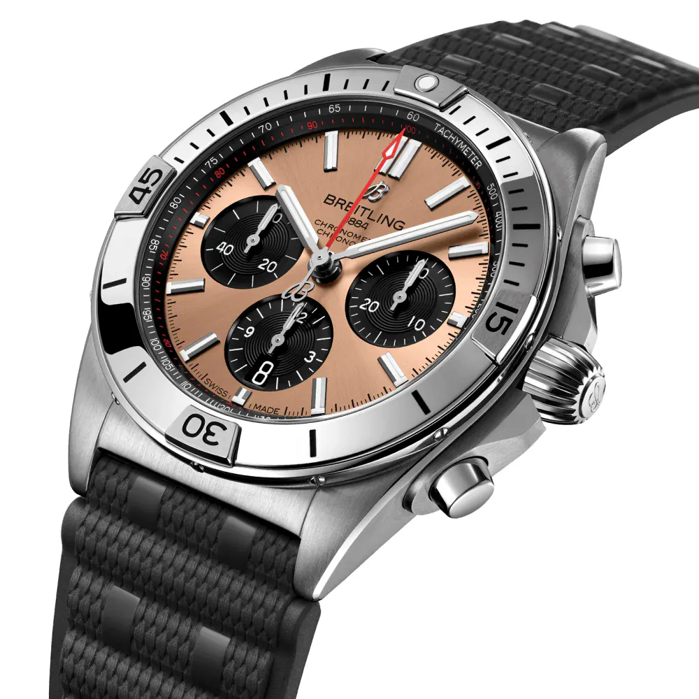 Breitling Chronomat B01 Chronograph 42mm Mens Watch Copper Rubber detail 3