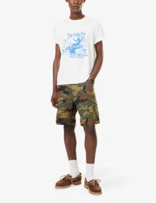 TWOJEYS Souvenir Brand-Print Cotton T-Shirt in WHITE, additional product view 2