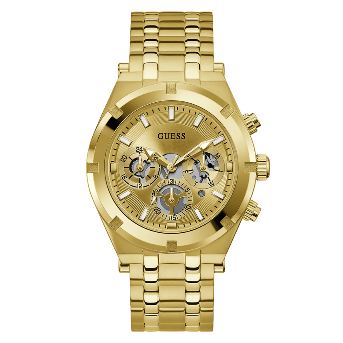 Guess Continental 44mm Mens Watch Gold
