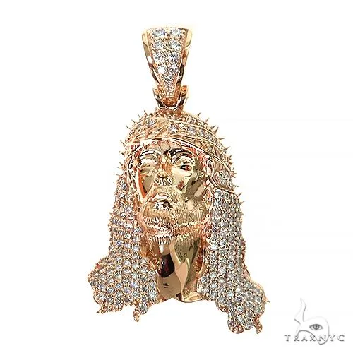 RINA - For Him DISCORD MAX For Him Passion Jesus Head Diamond Pendant 68490 in Rose Gold – Pendant