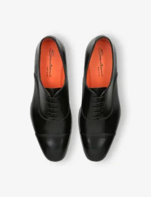 SANTONI Adrian Leather Oxford Shoes - EUR 45 / 11 UK MEN in BLACK, additional product view 2