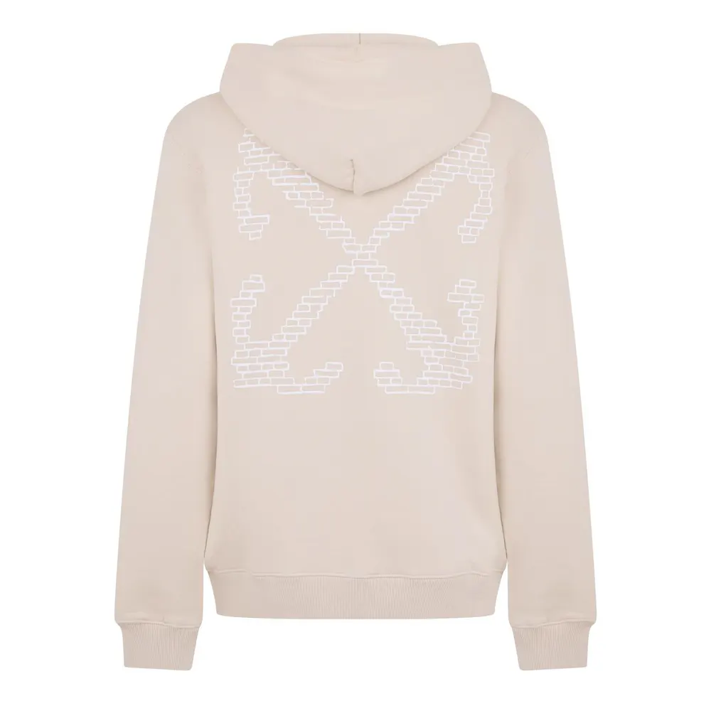 Off White Men's Brick Arrows Jersey Fleece Long Sleeve Slim Fit Hoodie detail 2