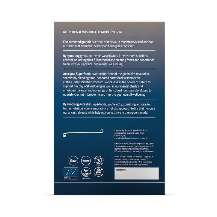 Ancestral Superfoods ACTIVATED GRANOLA - APPLE & FLAX SEED, additional product view 2