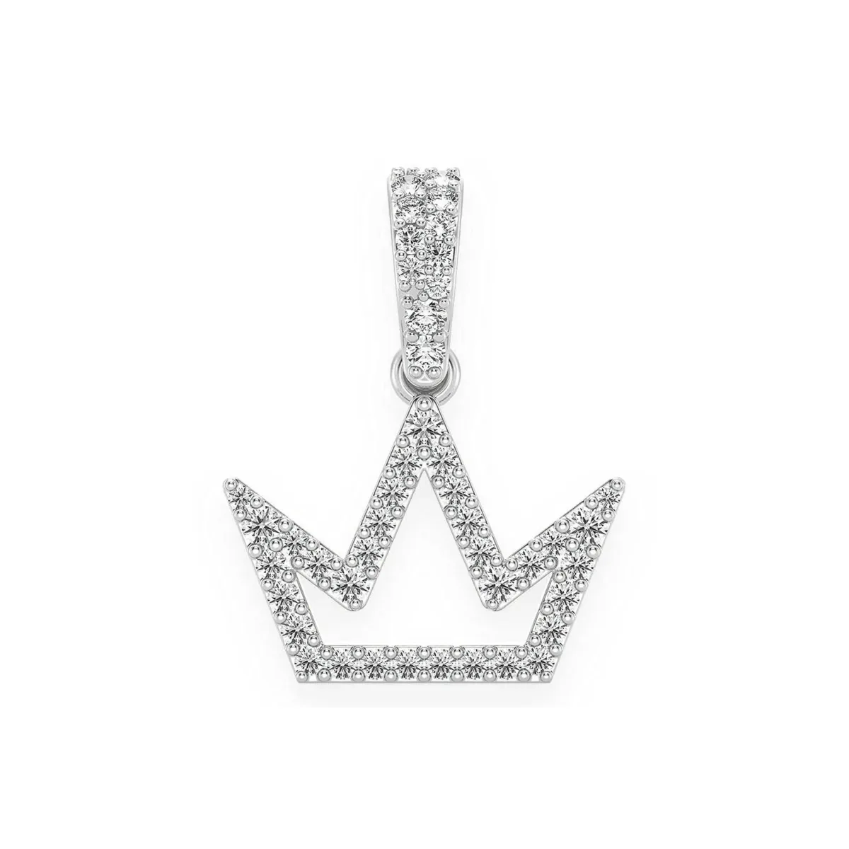 For Him Open Crown Diamond Pendant in White Gold / Natural Diamond – Pendant