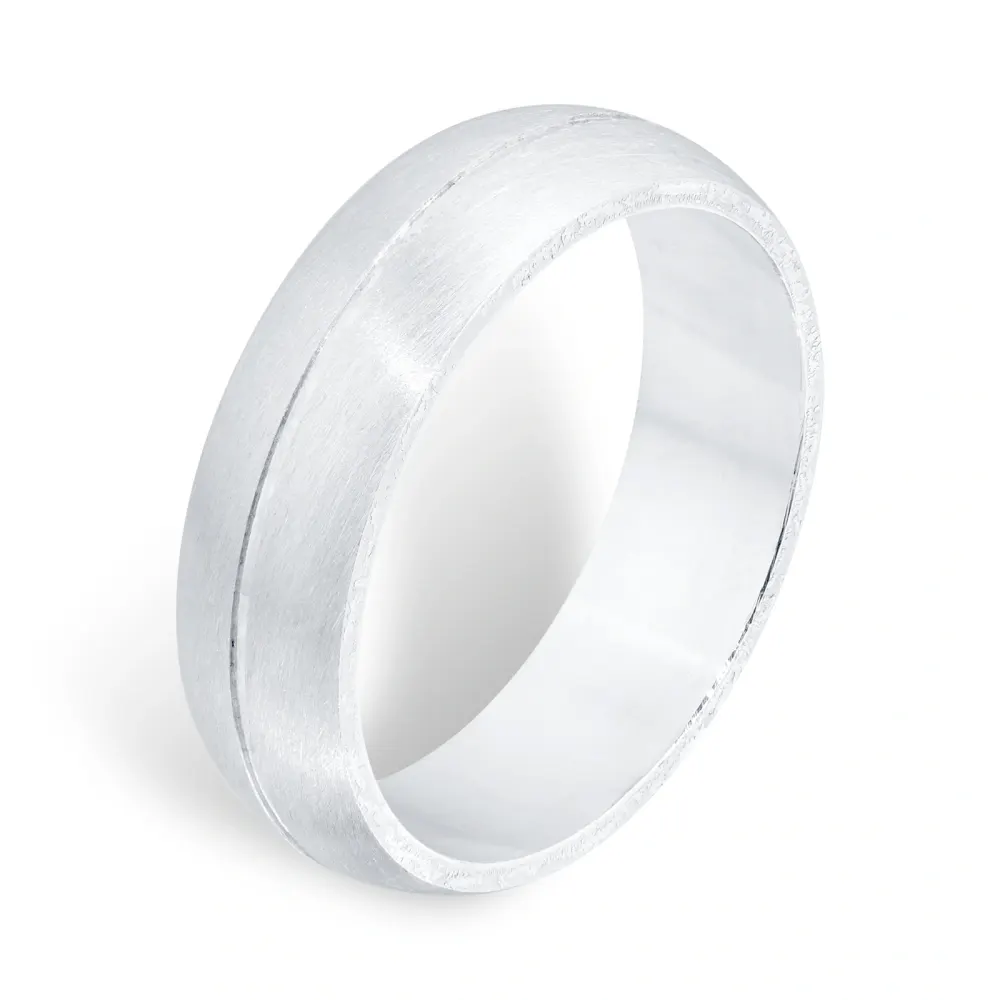 For Him Platinum 5mm D Shape Fancy Wedding Band detail 3