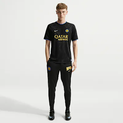 Nike Inter Milan Strike Third Men's Nike Dri-FIT Football Knit Pants - Black/Black/Tour Yellow