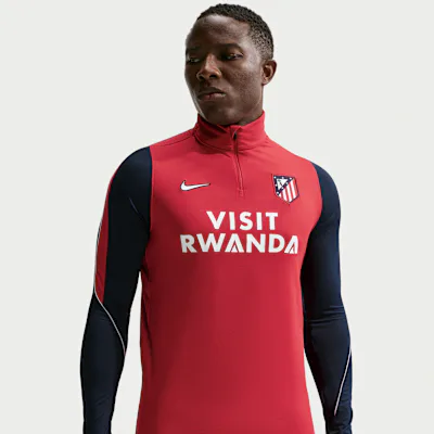 Nike Atlético Madrid Strike Third Men's Nike Dri-FIT Football Knit Drill Top - Salsa Red/Obsidian/Salsa Red/White