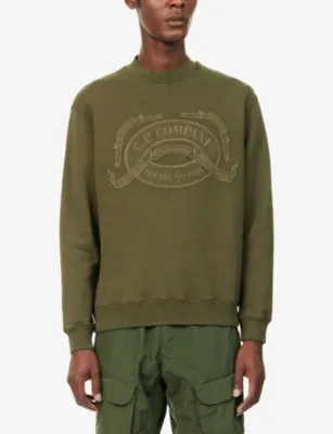 CP COMPANY Logo-Embroidered Cotton Sweatshirt detail 3