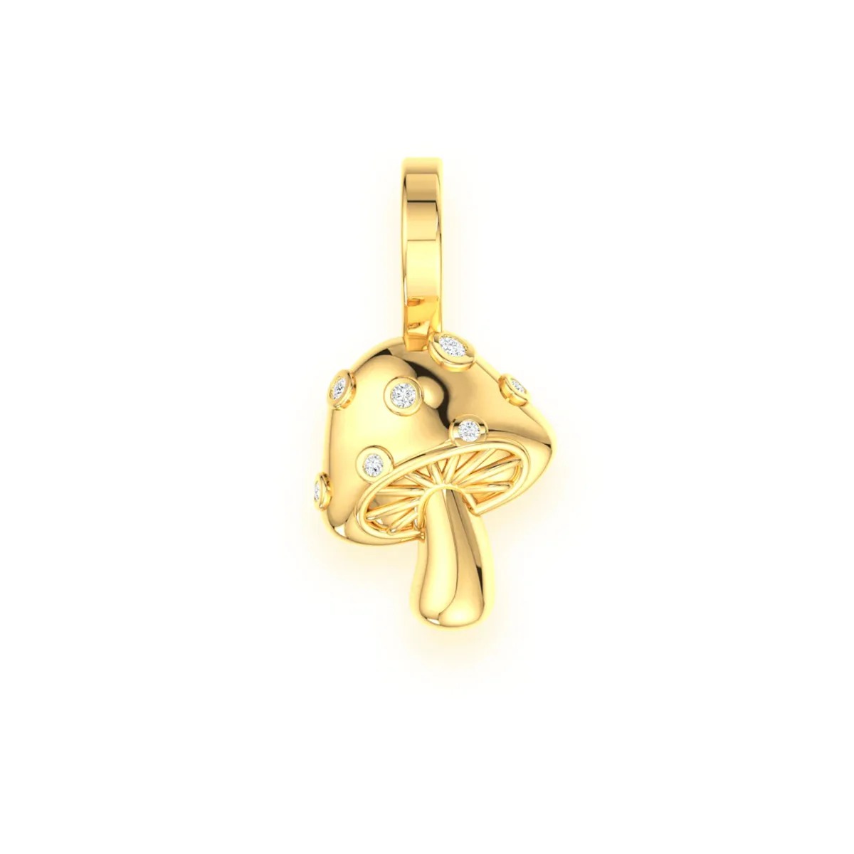 For Him Mushroom Diamond Pendant in Rose Gold / Lab Grown Diamond – Pendant