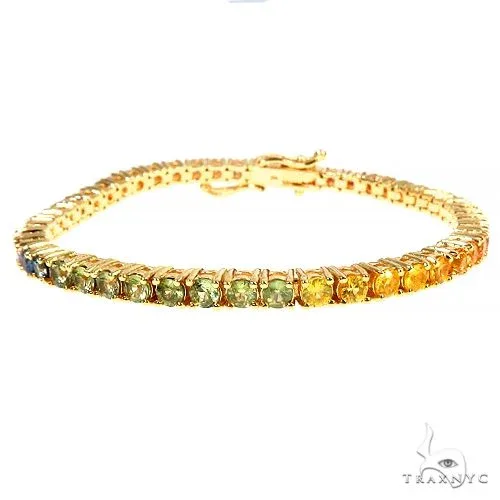 PIA - For Him GEMSTONES 10 Pointer Rainbow Sapphire Tennis Bracelet 66892