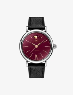 IWC Portofino Moon Phase Year of the Snake Stainless-Steel And Leather Automatic Watch 37mm
