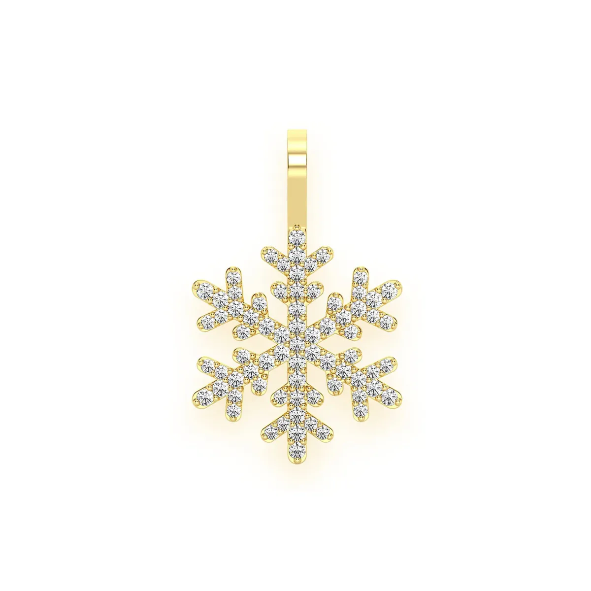 For Him Snowflake Diamond Pendant in Yellow Gold / Natural Diamond – Pendant