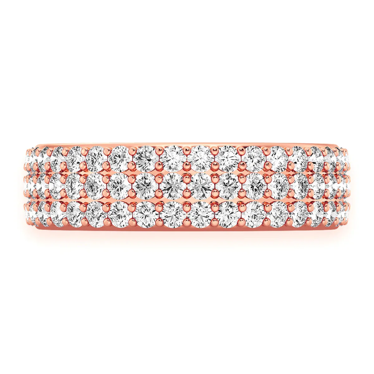 For Him Three Row Band Ring in Rose Gold / Natural Diamond – Ring