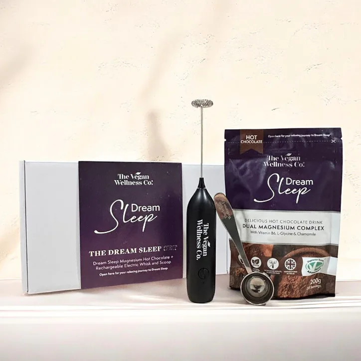 The Vegan Wellness Co. Dream Sleep Set Hot Chocolate Dual Magnesium Complex 200g detail 2