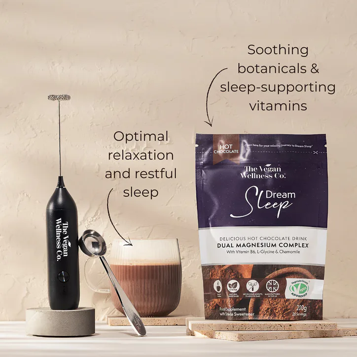 The Vegan Wellness Co. Dream Sleep Set Hot Chocolate Dual Magnesium Complex 200g detail 3