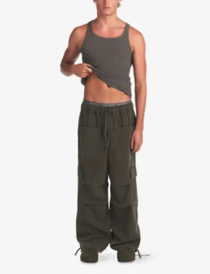 SKIMS Cargo Cotton-Nylon Woven Trousers in JUNGLE, additional product view 2