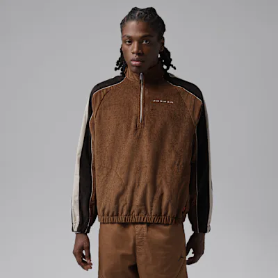 Jordan Flight Men's Corduroy 1/2-Zip Top - Light British Tan/Velvet Brown/Pearl White/Pearl White