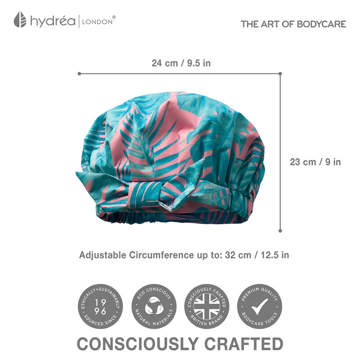 Hydréa London Luxury Palm Blush Shower Cap, additional product view 3