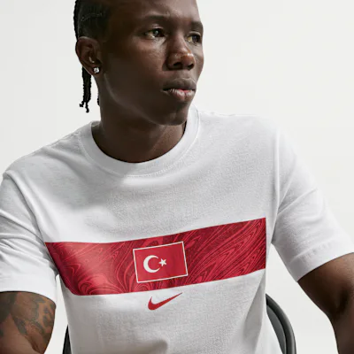 Nike Turkey 2026 Men's Nike Football T-Shirt - White/Sport Red/Sport Red in White/Sport Red/Sport Red – Nike men's and unisex