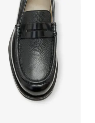 ALLSAINTS Bloom Leather Penny Loafers - EUR 41 / 7 UK MEN in BLACK, additional product view 3