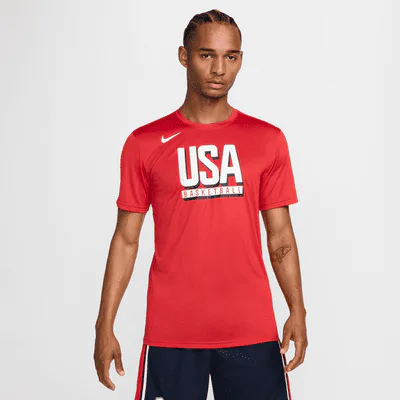 Nike USA Practice Men's Nike Basketball T-Shirt - Sport Red/Sport Red/White in Sport Red/Sport Red/White – Nike men's and unisex