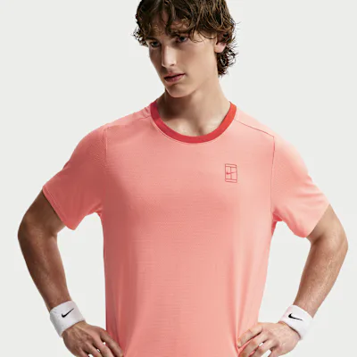 Nike NikeCourt Advantage Men's Dri-FIT Tennis Top - Atomic Pink/Picante Red/Picante Red