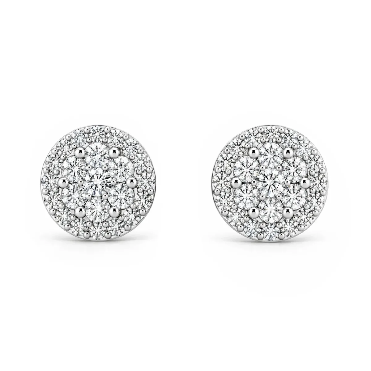 For Him Halo Flower Diamond Studs in 1.50ctw / Rose Gold / Natural Diamond – Earring