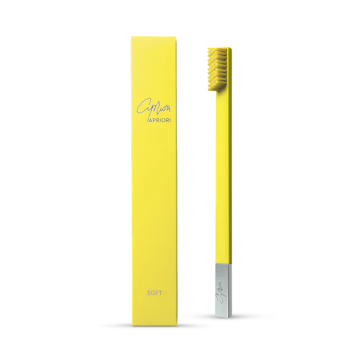 Apriori Sunflower Yellow Silver Soft Toothbrush