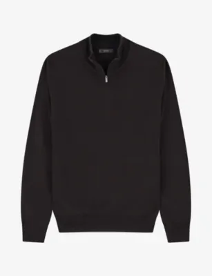 BOGGI MILANO Half-Zip Wool Sweatshirt