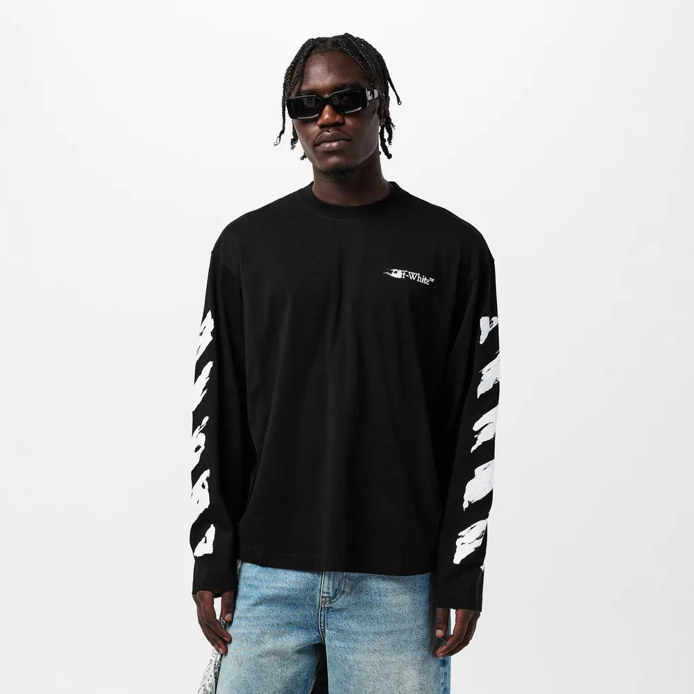 Off White Men's Skate Long Sleeve Relaxed Fit T-Shirt detail 3
