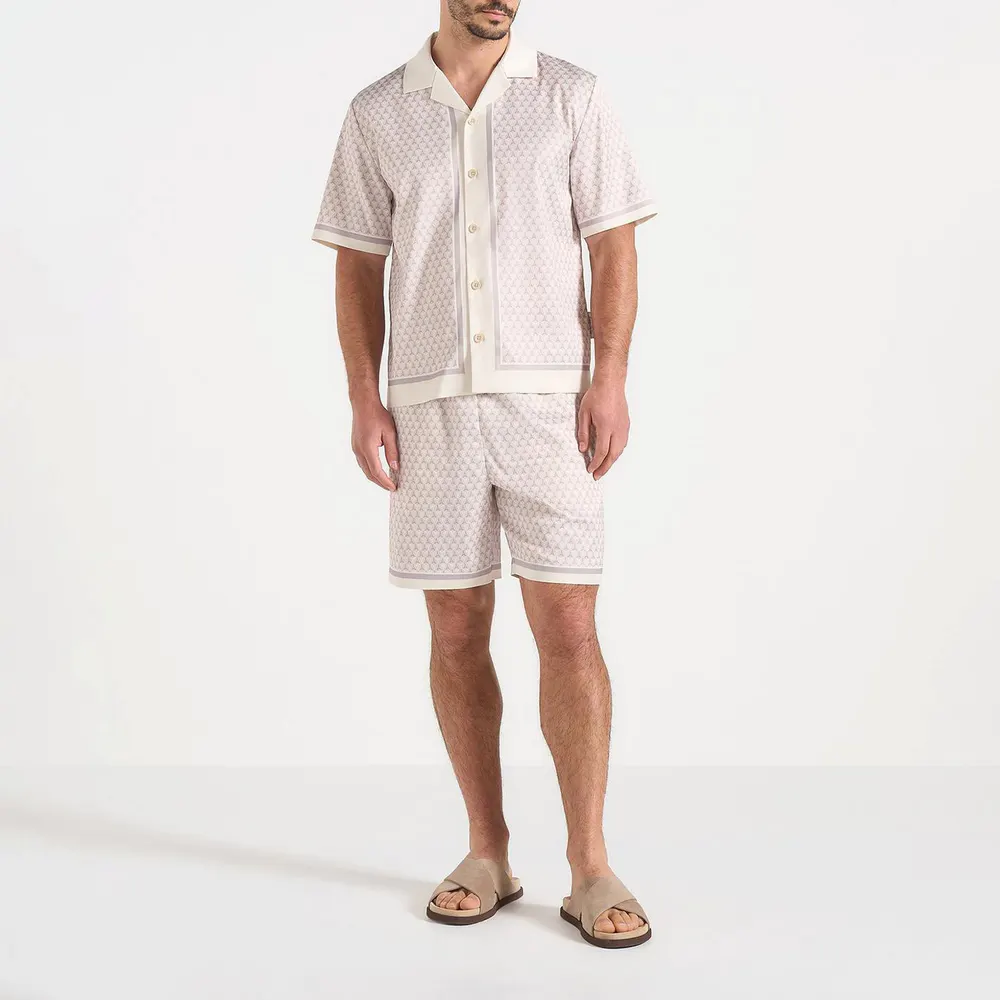 Maniere De Voir Mens Idriss Eiffel Monogram Resort Shirt detail 2