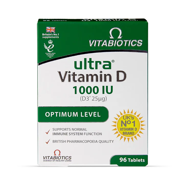 Vitabiotics Ultra Vitamin D 1000 IU Optimum Level 96 Tablets