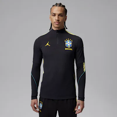 Jordan Brazil Strike Elite Men's Jordan Dri-FIT ADV Football Knit Drill Top - Black/Yellow Pulse/Light Menta/Infrared 23