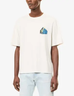 NAHMIAS TV Logo-Print Boxy Cotton T-Shirt - S detail 3