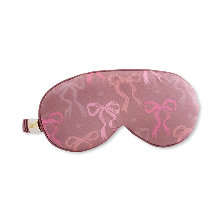 Smug Cloud Padded Satin Sleep Mask Mocha Bows