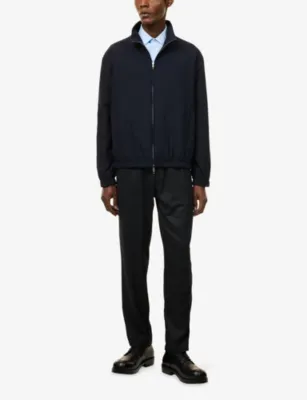 UMIT BENAN Selly Drawstring Cotton-Silk Trousers in DARK GREY, additional product view 2