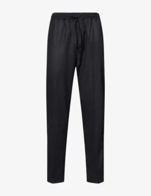 UMIT BENAN Selly Drawstring Cotton-Silk Trousers in DARK GREY – Mens | Trousers & shorts | Formal