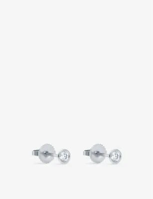 TIFFANY & CO Diamonds by the Yard platinum and 0.16ct diamond stud earrings detail 2