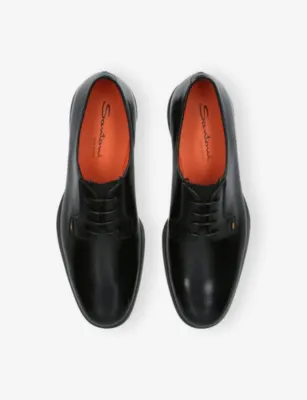 SANTONI Easy Leather Derby Shoes - EUR 40 / 6 UK MEN in BLACK, additional product view 2