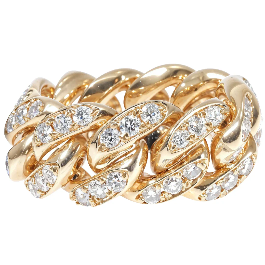 RINA - For Him FACTORY Diamond Miami Cuban Link Ring 64199 in Rose Gold / 9 – Ring