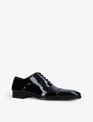MAGNANNI Jadiel patent-leather Oxford shoes - EUR 42.5 / 8.5 UK MEN in BLACK, additional product view 3