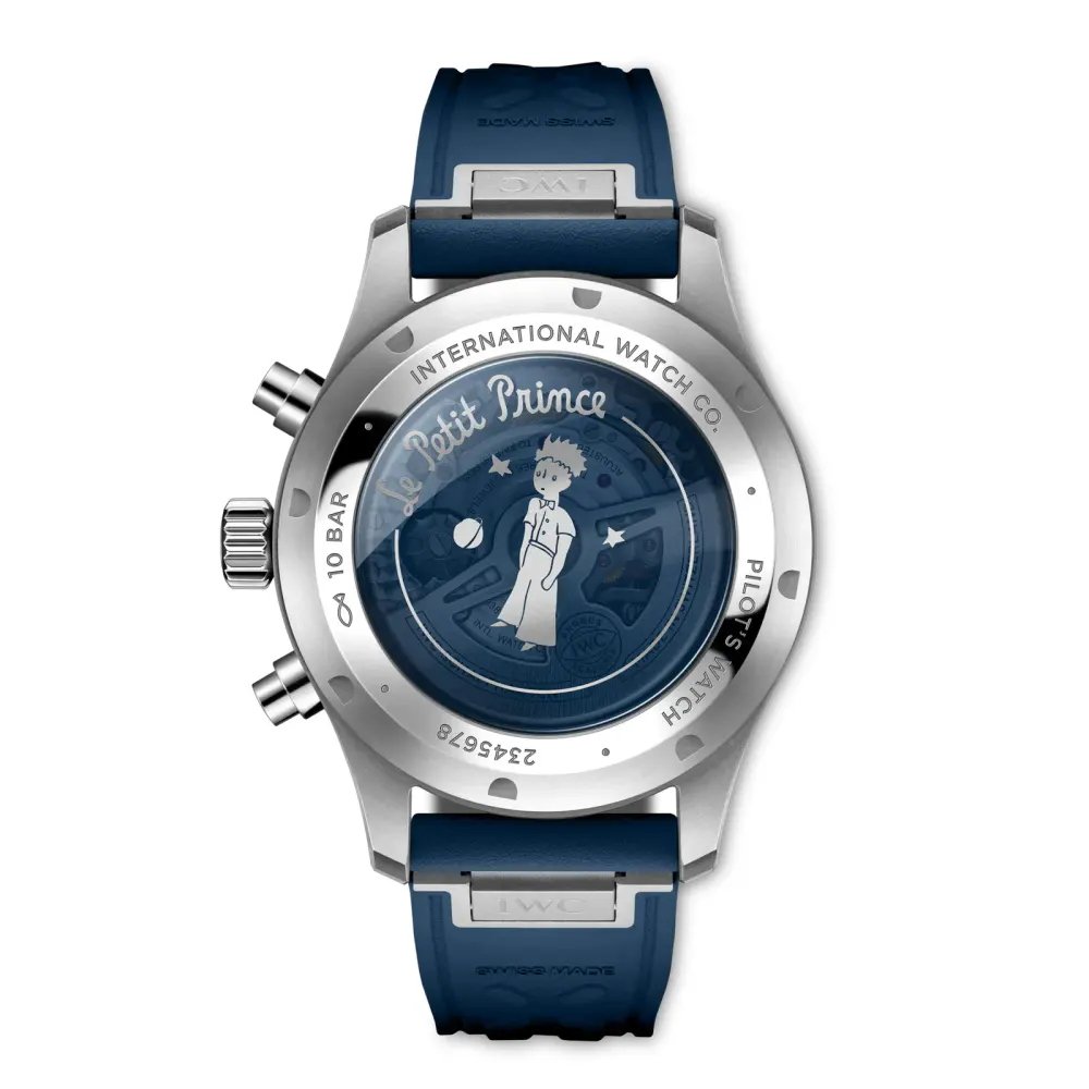 IWC Pilot Chronograph Le Petit Prince 43mm Mens Watch Blue detail 2