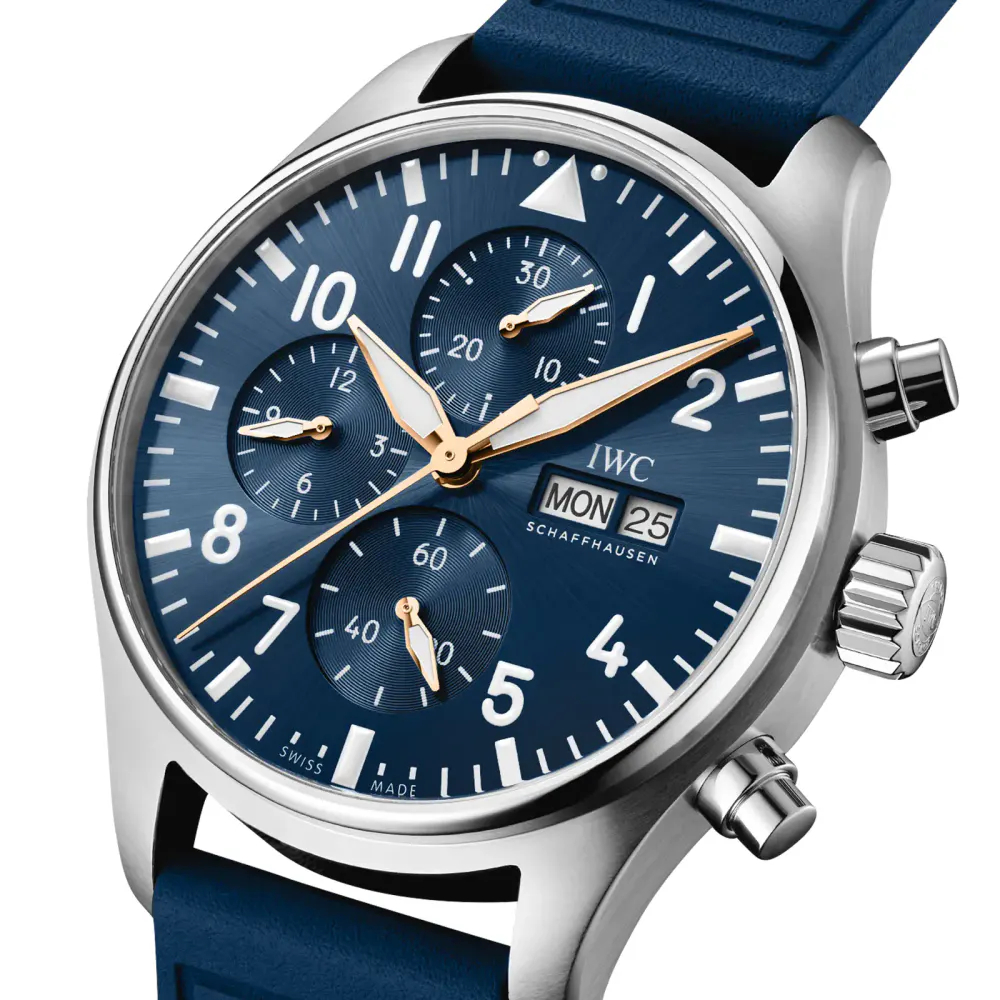 IWC Pilot Chronograph Le Petit Prince 43mm Mens Watch Blue detail 3
